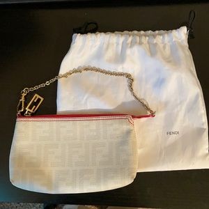 Fendi Pochette White Red interior